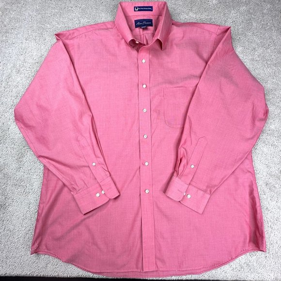 Alan Flusser Long Sleeve Button Front Shirt‎ Size 17.5 XL Strawberry Color - Picture 1 of 6